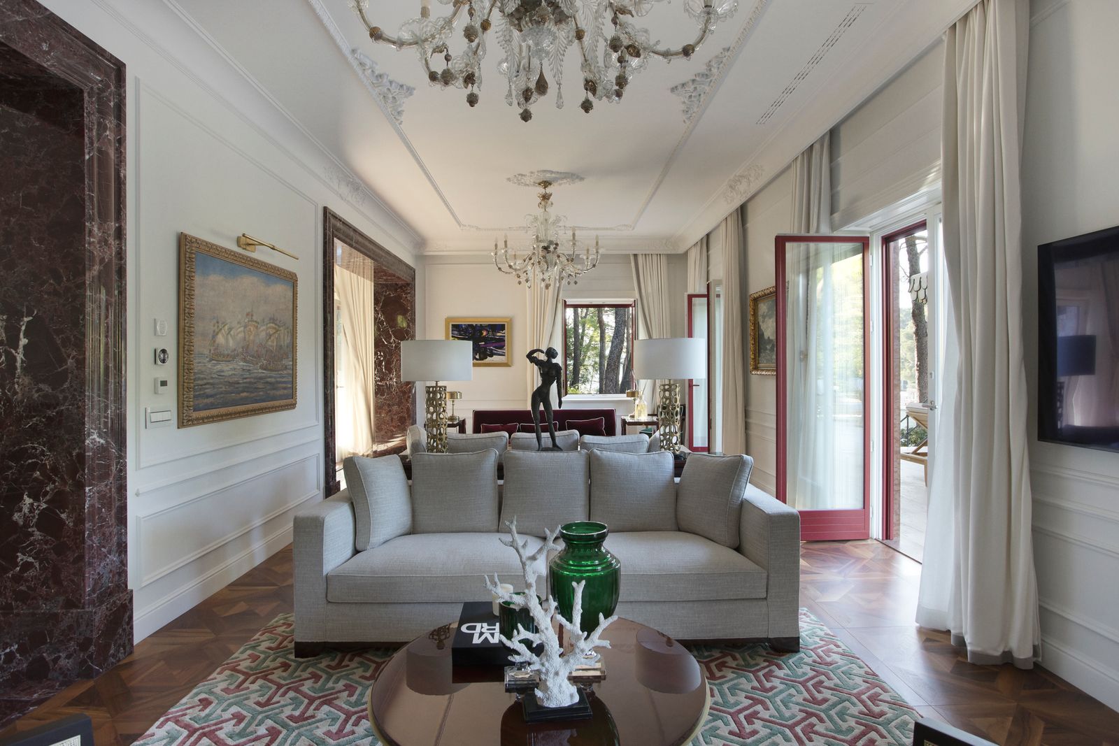 An elegant, well-maintained Croatian vacation villa interior kept ready for its owners
